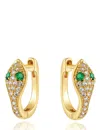 Liv Oliver 18k Gold Embellished Motif Earrings In Green