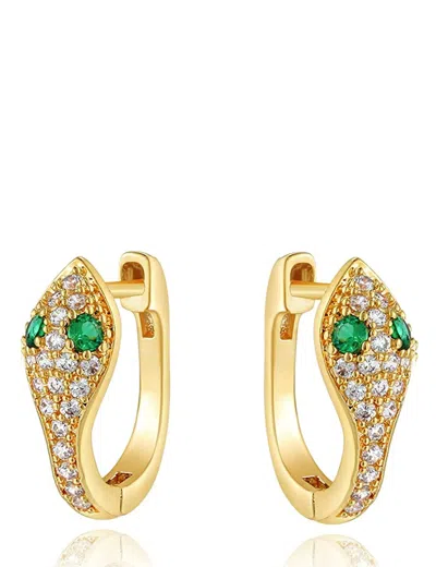 Liv Oliver 18k Gold Embellished Motif Earrings In Green