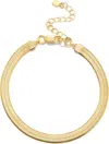 Liv Oliver 18k Gold Flat Link Bracelet In Silver