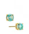 Liv Oliver 18k Gold Green Opal Stud Earrings