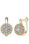 Liv Oliver 18k Gold Halo Cubic Zirconia Oval Earrings In Silver
