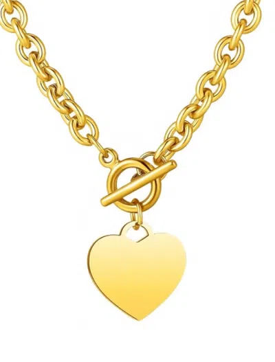 Liv Oliver 18k Plated Cz Toggle Necklace In Gold