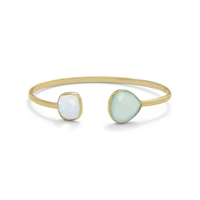 Liv Oliver 18k Over Silver 18.75 Ct. Tw. Gemstone Cuff Bracelet In Gold