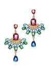 Liv Oliver 18k Gold Multi Color Chandelier Earrings In Multi
