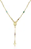 Liv Oliver 18k Gold Multi Color Religious Necklace In Red