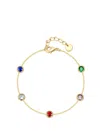 Liv Oliver 18k Gold Multi Color Station Bracelet In Multi