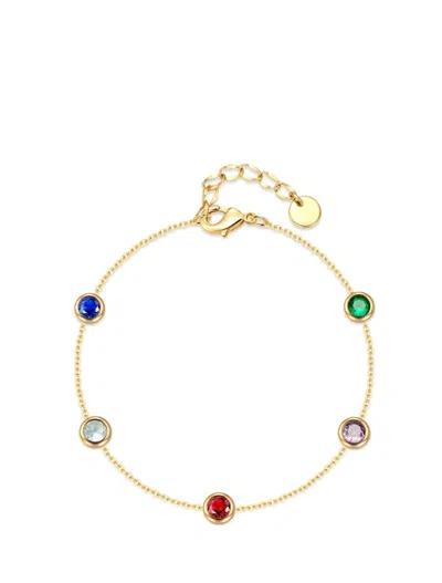 Liv Oliver 18k Gold Multi Color Station Bracelet