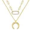 Liv Oliver 18k Gold Multi Layer Embellished Necklace In Gold