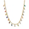 Liv Oliver 18k Gold Multi Shape Gemstone Charm Necklace