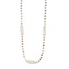 Liv Oliver 18k Over Silver 33.75 Ct. Tw. Tourmaline Pearl Necklace In Gold