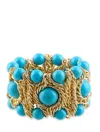 Liv Oliver 18k Gold Multi Turquoise Statement Bracelet In Blue