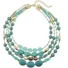 Liv Oliver 18k Plated 75.00 Ct. Tw. Turquoise Necklace In Green