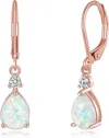 Liv Oliver 18k Gold Opal Drop Earrings In Silver
