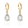 Liv Oliver 18k Gold Pear Drop Cubic Zirconia Earrings In Silver