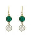 Liv Oliver 18k Gold Plated Ruby & Pearl Drop Earrings In Gold