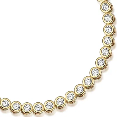 Liv Oliver 18k Gold Radiant-cut Eternity Tennis Bracelet In Silver