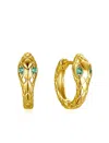 Liv Oliver 18k Gold Textured Motif Earrings In Gold