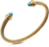 Liv Oliver 18k Gold Turquoise Cuff Bangle In Multi