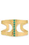 Liv Oliver 18k Gold Turquoise Cuff Bracelet In Gold