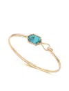 Liv Oliver 18k Gold Turquoise Geometric Cuff Bangle In Blue