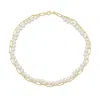 Liv Oliver 18k Layer Link & Pearl Necklace In White