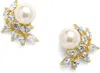 Liv Oliver 18k Multi Shape Cz & Pearl Fancy Earrings In Gold