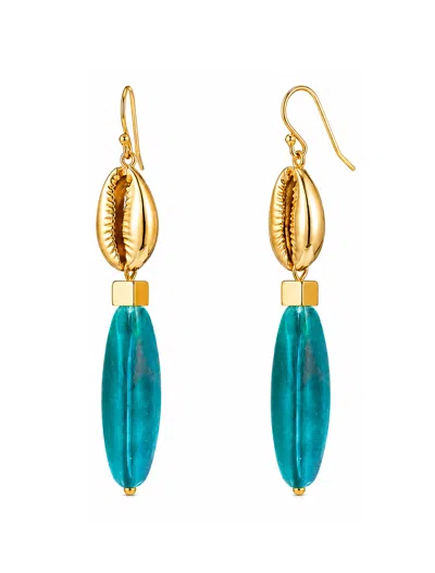Liv Oliver 18k Oceanic Shell Drop Earrings In Burgundy
