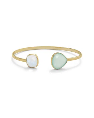 Liv Oliver 18k Over Silver 18.75 Ct. Tw. Gemstone Cuff Bracelet In Multi