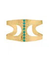 Liv Oliver 18k Gold Turquoise Cuff Bracelet