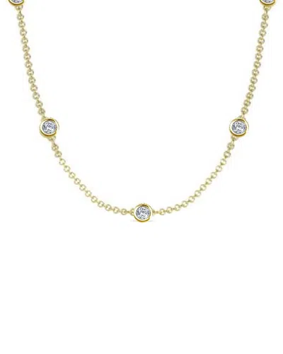 Liv Oliver 18k Gold Bezel Multi Cz Necklace In Silver