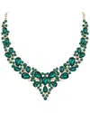 Liv Oliver 18k Plated 0.30 Ct. Tw. Emerald Green Sapphire Eternity Necklace In Green