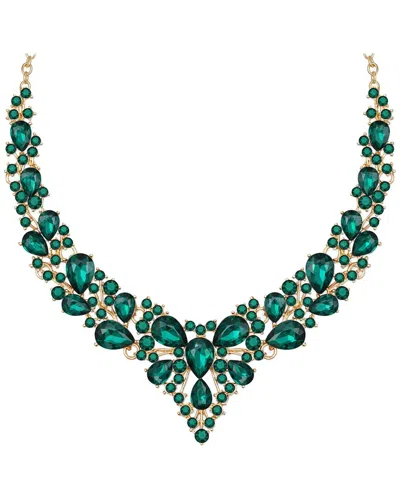 Liv Oliver 18k Plated 0.30 Ct. Tw. Emerald Green Sapphire Eternity Necklace