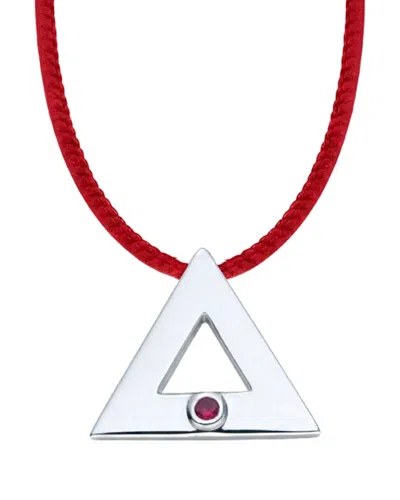 Liv Oliver 18k Plated 0.30 Ct. Tw. Ruby Necklace In Metallic
