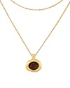 Liv Oliver 18k Plated 0.30 Ct. Tw. Ruby Triangle Necklace In Gold
