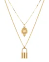 Liv Oliver 18k Plated 0.30 Ct. Tw. Sapphire Necklace In Gold