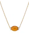 Liv Oliver 18k Plated 0.70 Ct. Tw. Tiger Eye Modern Cross Necklace In Gold