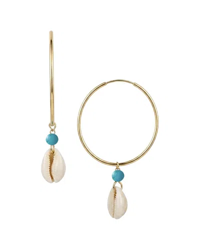 Liv Oliver 18k Plated 0.70 Ct. Tw. Turquoise Earrings In White