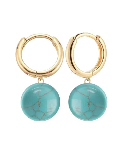 Liv Oliver 18k Plated 13.25 Ct. Tw. Turquoise Earrings In Gold