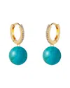 Liv Oliver 18k Plated 13.70 Ct. Tw. Turquoise Earrings