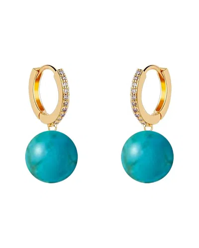 Liv Oliver 18k Plated 13.70 Ct. Tw. Turquoise Earrings