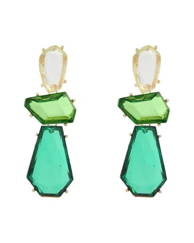 Liv Oliver 18k Plated 18.75 Ct. Tw. Quartz Geometric Earrings In Gold