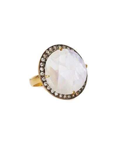 Liv Oliver 18k Plated 19.70 Ct. Tw. Moonstone Cz Statement Ring