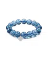 Liv Oliver 18k Plated 21.20 Ct. Tw. Blue Topaz Quartz Charm Bracelet In Blue