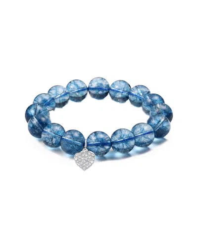 Liv Oliver 18k Plated 21.20 Ct. Tw. Blue Topaz Quartz Charm Bracelet