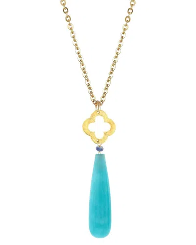 Liv Oliver 18k Plated 22.20 Ct. Tw. Smokey Quartz Faceted Necklace In Gold