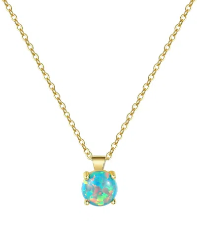 Liv Oliver 18k Plated 2.25 Ct. Tw. Opal Drop Necklace In Gold