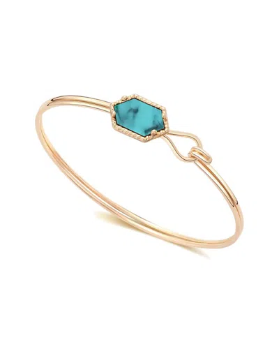 Liv Oliver 18k Plated 2.25 Ct. Tw. Turquoise Bracelet In Gold