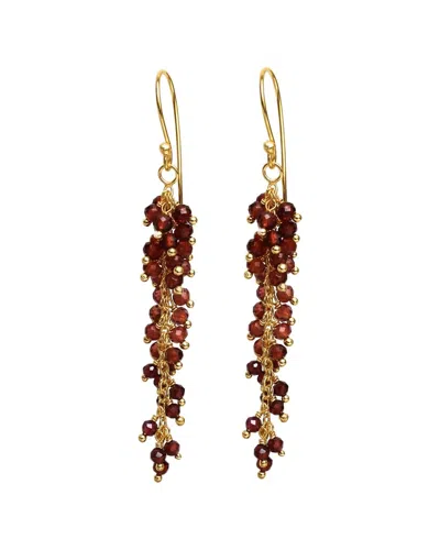 Liv Oliver 18k Plated 24.75 Ct. Tw. Garnet Earrings In Brown