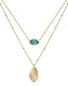 Liv Oliver 18k Plated 25.00 Ct. Tw. Gemstone Clover Necklace In Gold