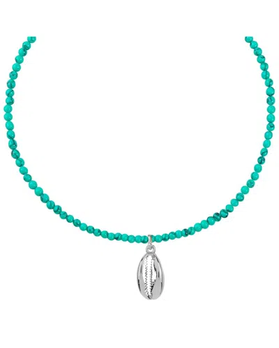 Liv Oliver 18k Plated 25.70 Ct. Tw. Green Quartz Cushion Cut Necklace In Blue
